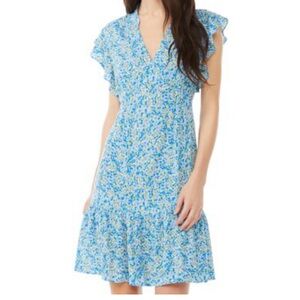 NWOT Scoop NYC Blue, Yellow, and White Floral Dress